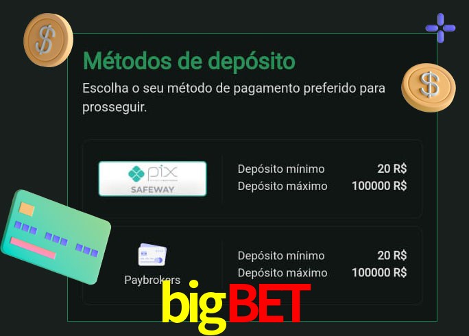 O cassino bigbet oferece uma grande variedade de métodos de pagamento